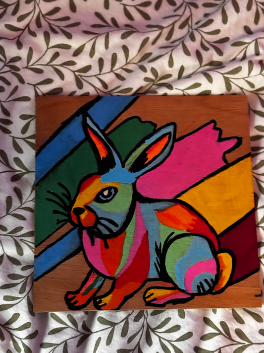 Schilderij konijn klein