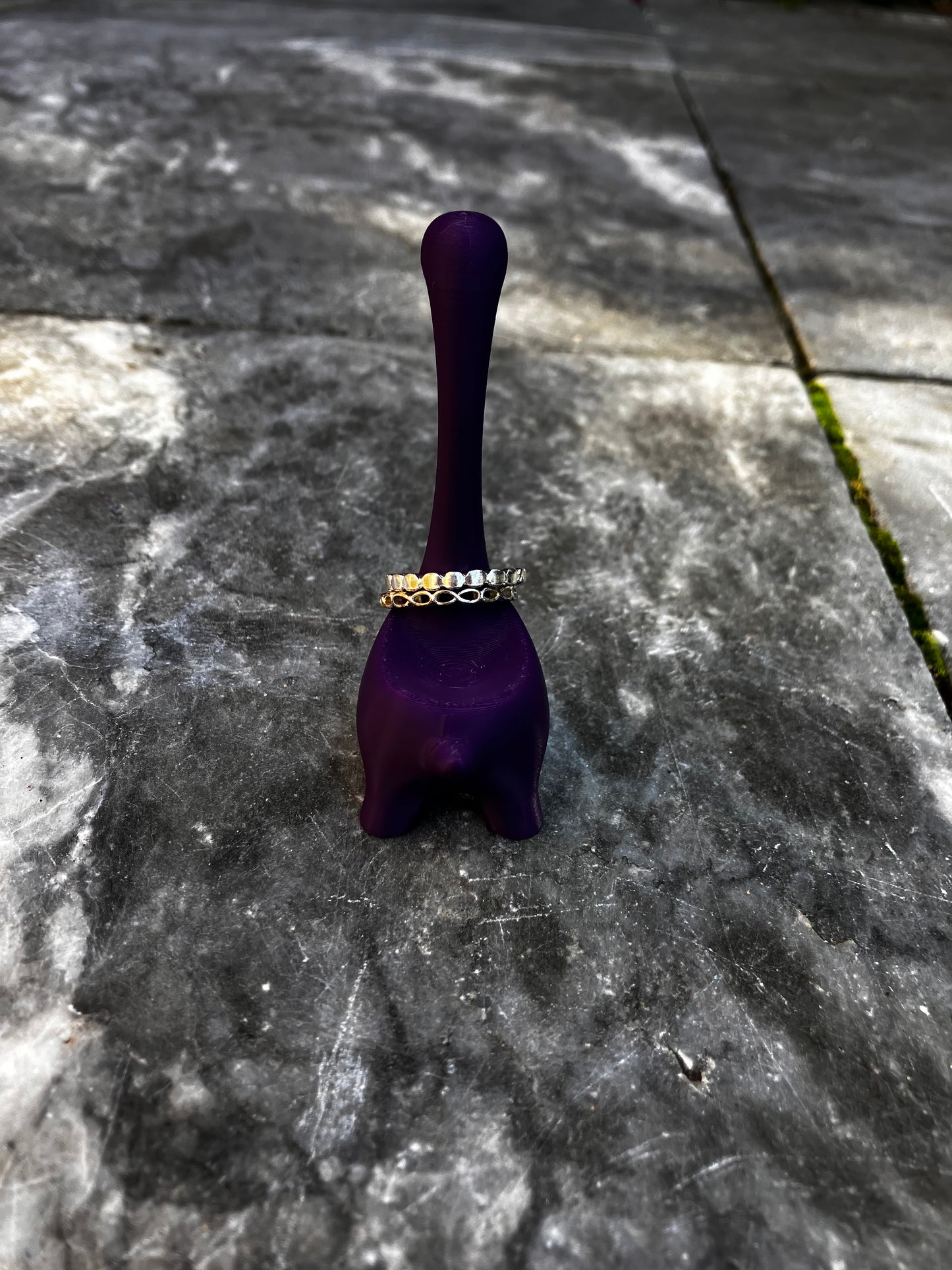 Ring houder dino paars